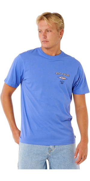 2026 Rip Curl Hombres Camiseta Con Icono Difuminado 0CAMTE - Blue Haze
